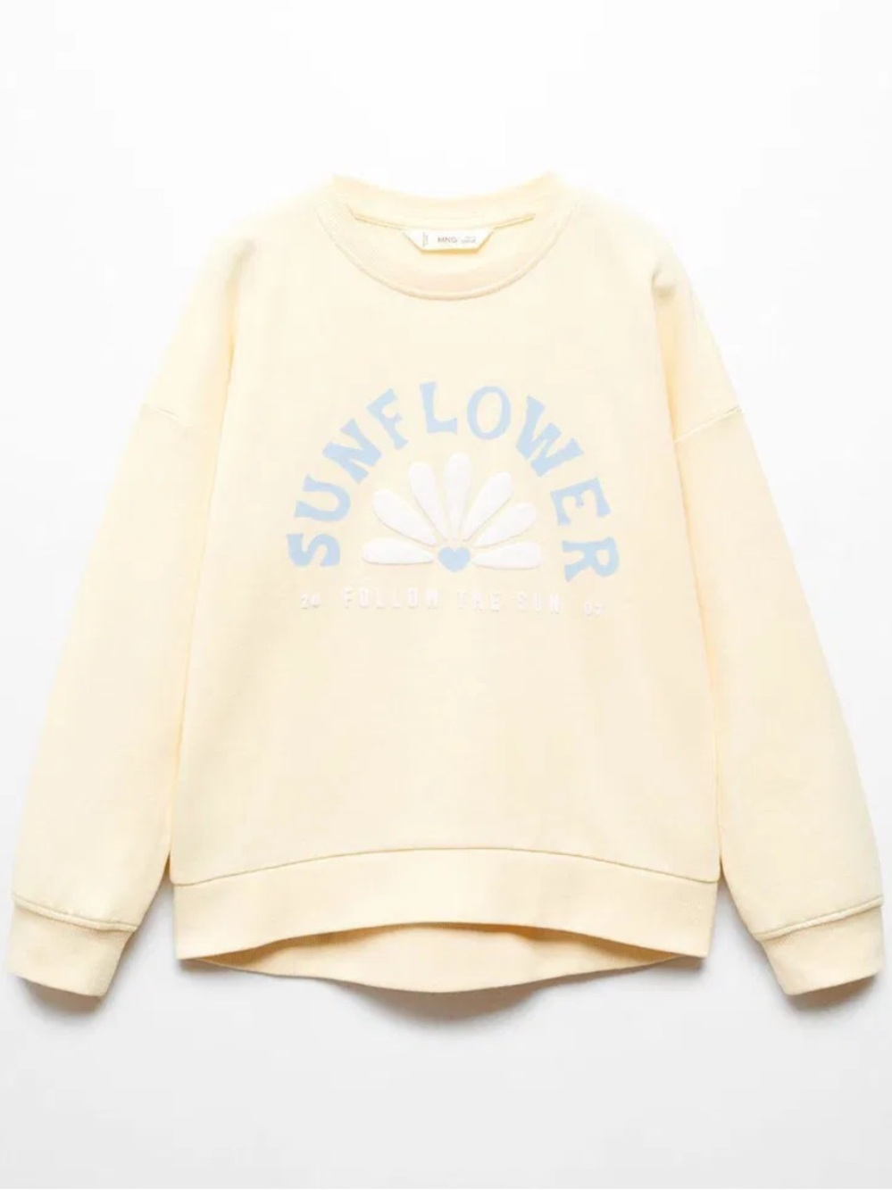 Mango Cream Sweatshirt with Light Blue Sz 11-12